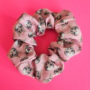 Scrunchie Gato Tigrado Olhos Azuis