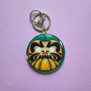 Chaveiro de Acrílico Daruma Verde