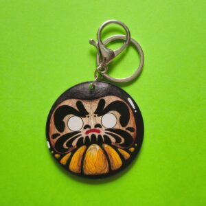 Chaveiro de Acrílico Daruma Preto