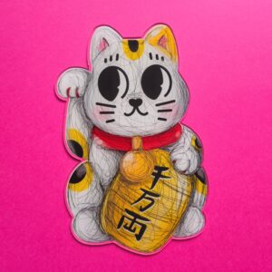 Placa de Acrílico Maneki Neko