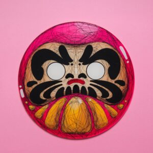 Placa de Acrílico Daruma Rosa