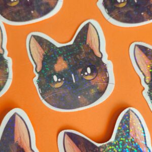 Adesivo Holográfico Gatinho Escaminha