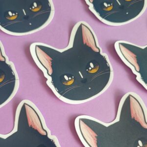 Adesivo Holográfico Gatinho Preto