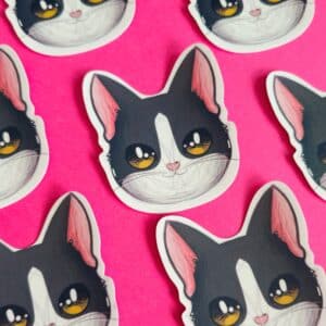 Adesivo Holográfico Gatinho Frajola