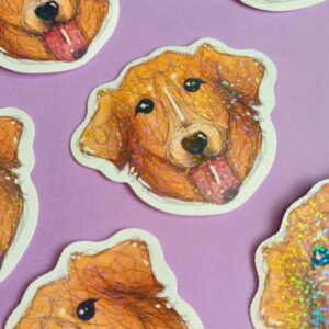 Adesivo Holográfico Golden Retriever