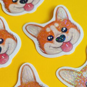 Adesivo Holográfico Corgi
