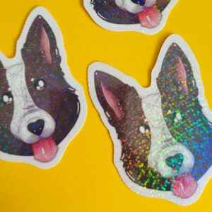 Adesivo Holográfico Border Collie