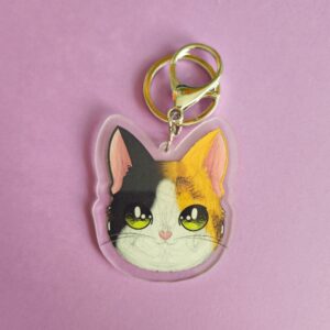 Chaveiro Acrílico Gatinho Tricolor