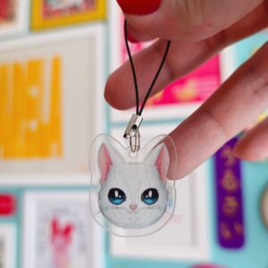 Pingente Gatinho Branco