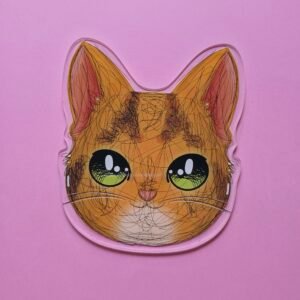 Placa de Acrílico Gatinho Laranja