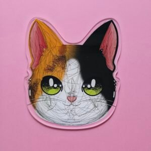 Placa de Acrílico Gatinho Tricolor