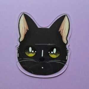 Placa de Acrílico Gatinho Preto